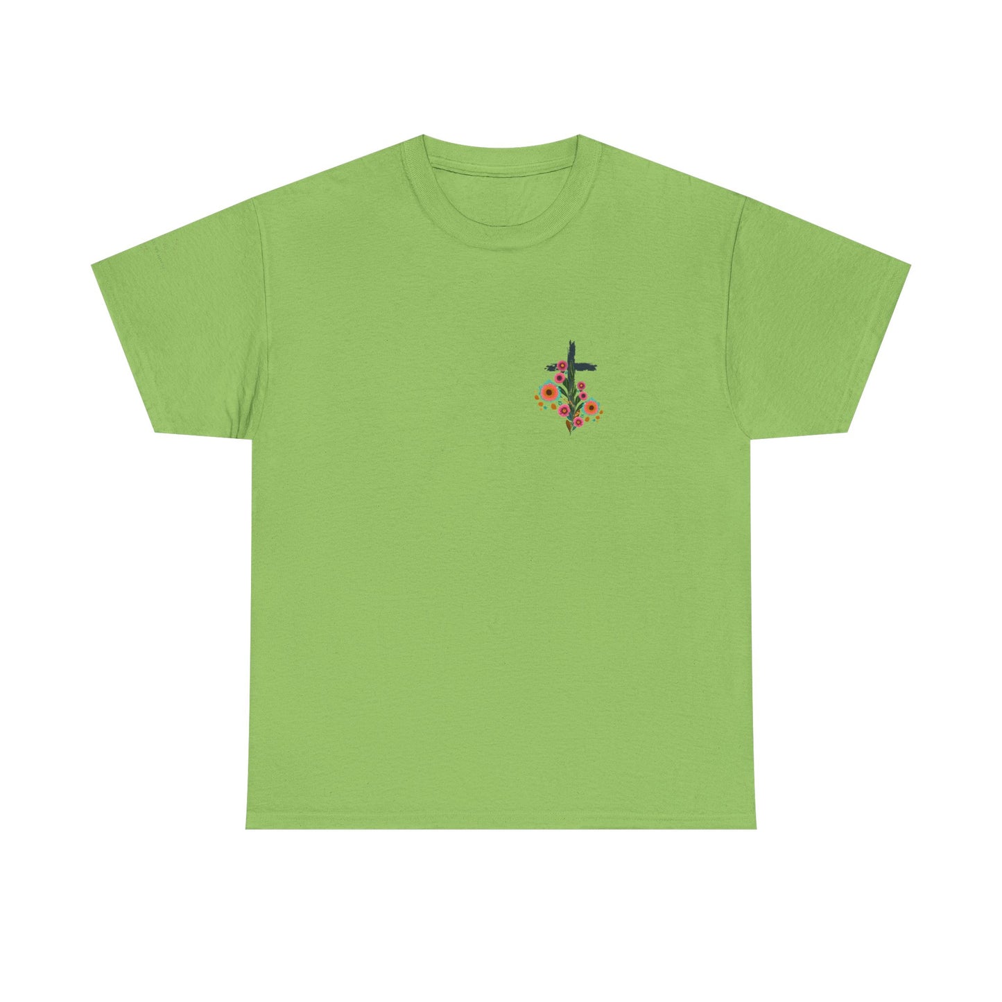 Inspirational Floral Unisex Heavy Cotton Tee - "It Is Finished"