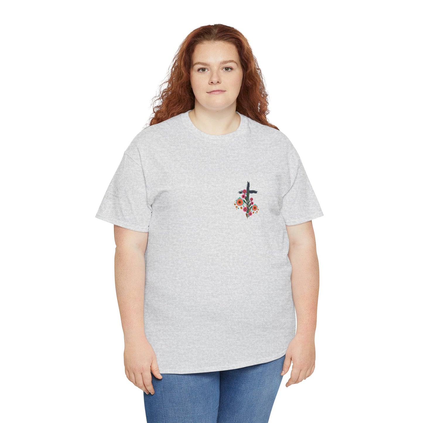 Inspirational Floral Unisex Heavy Cotton Tee - "It Is Finished"
