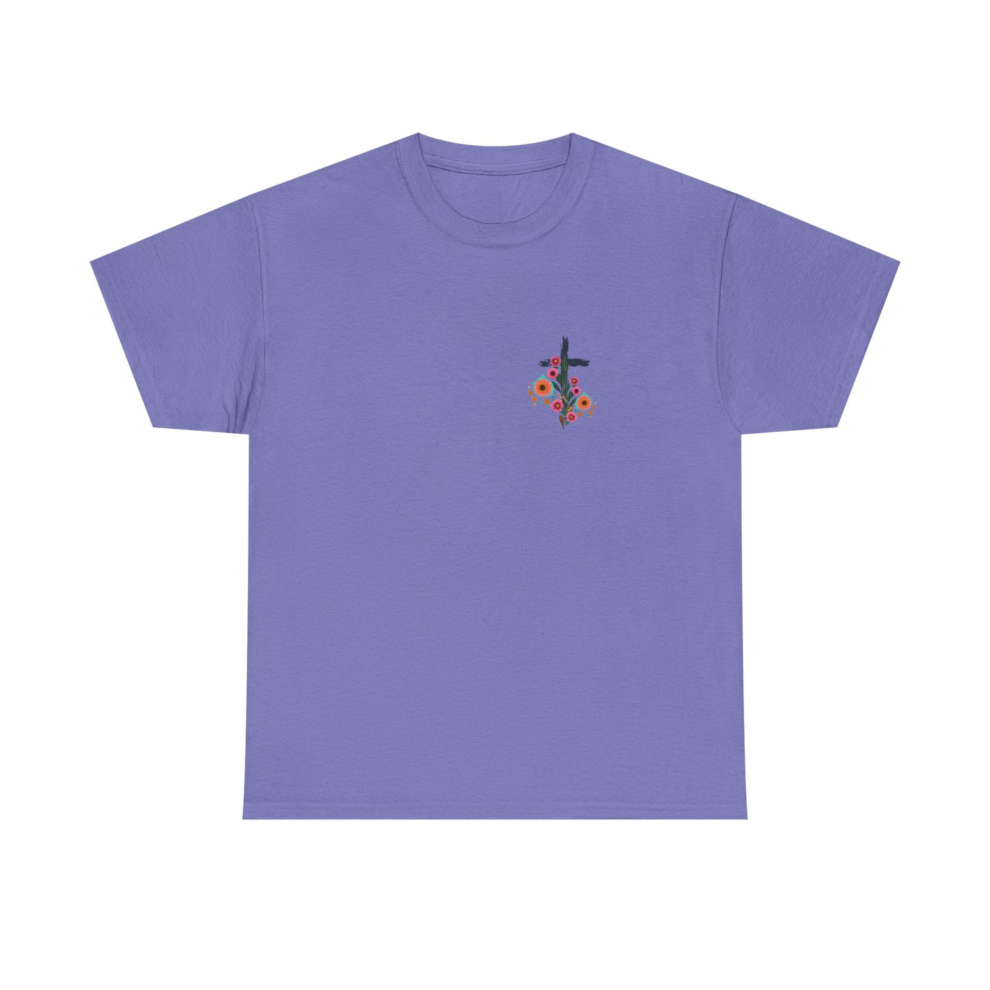 Inspirational Floral Unisex Heavy Cotton Tee - "It Is Finished"