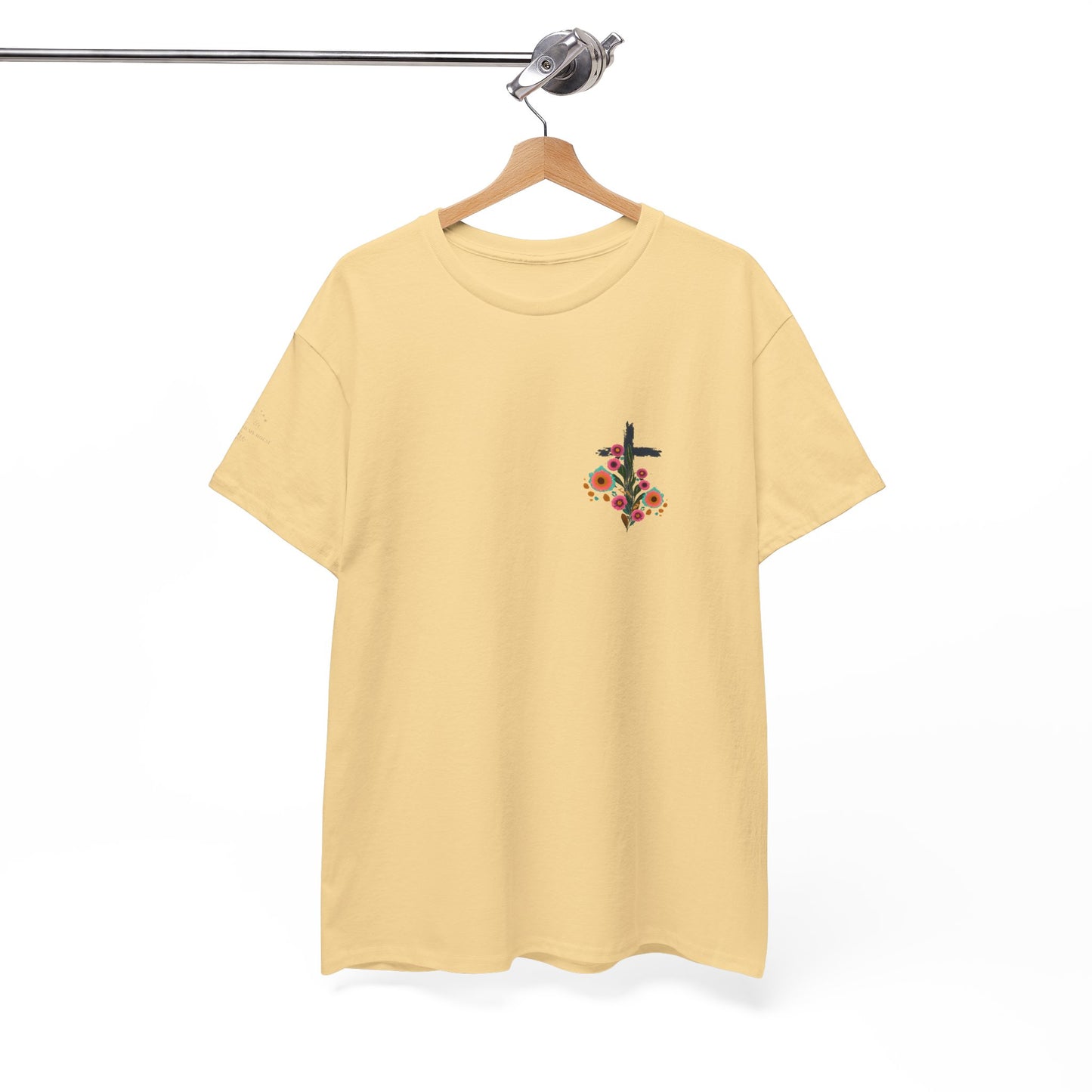 Inspirational Floral Unisex Heavy Cotton Tee - "It Is Finished"