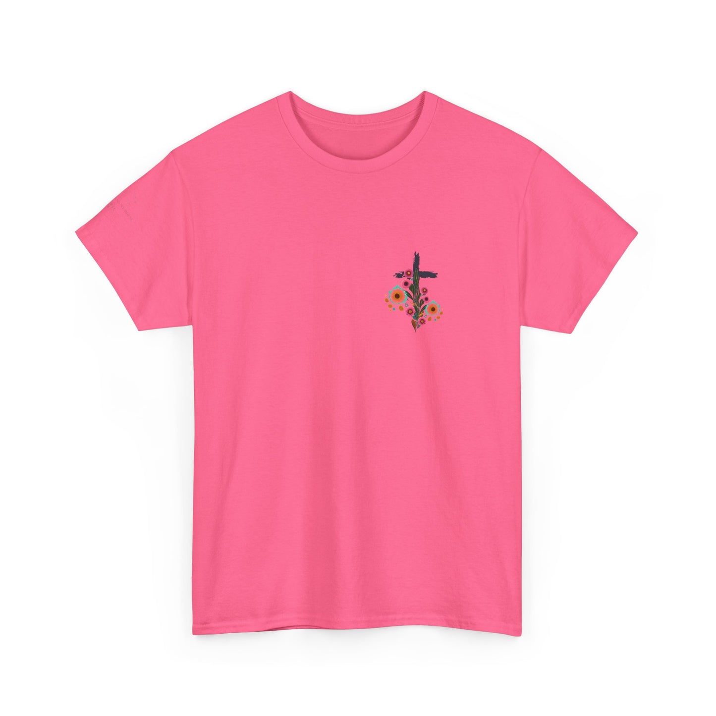 Inspirational Floral Unisex Heavy Cotton Tee - "It Is Finished"