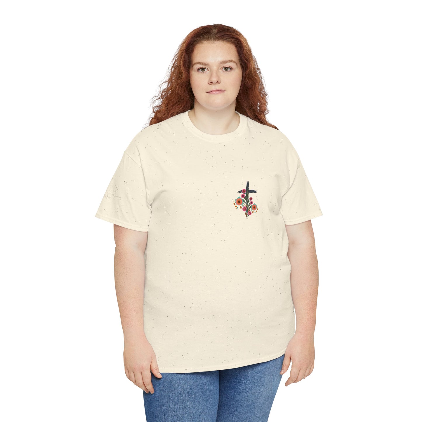 Inspirational Floral Unisex Heavy Cotton Tee - "It Is Finished"