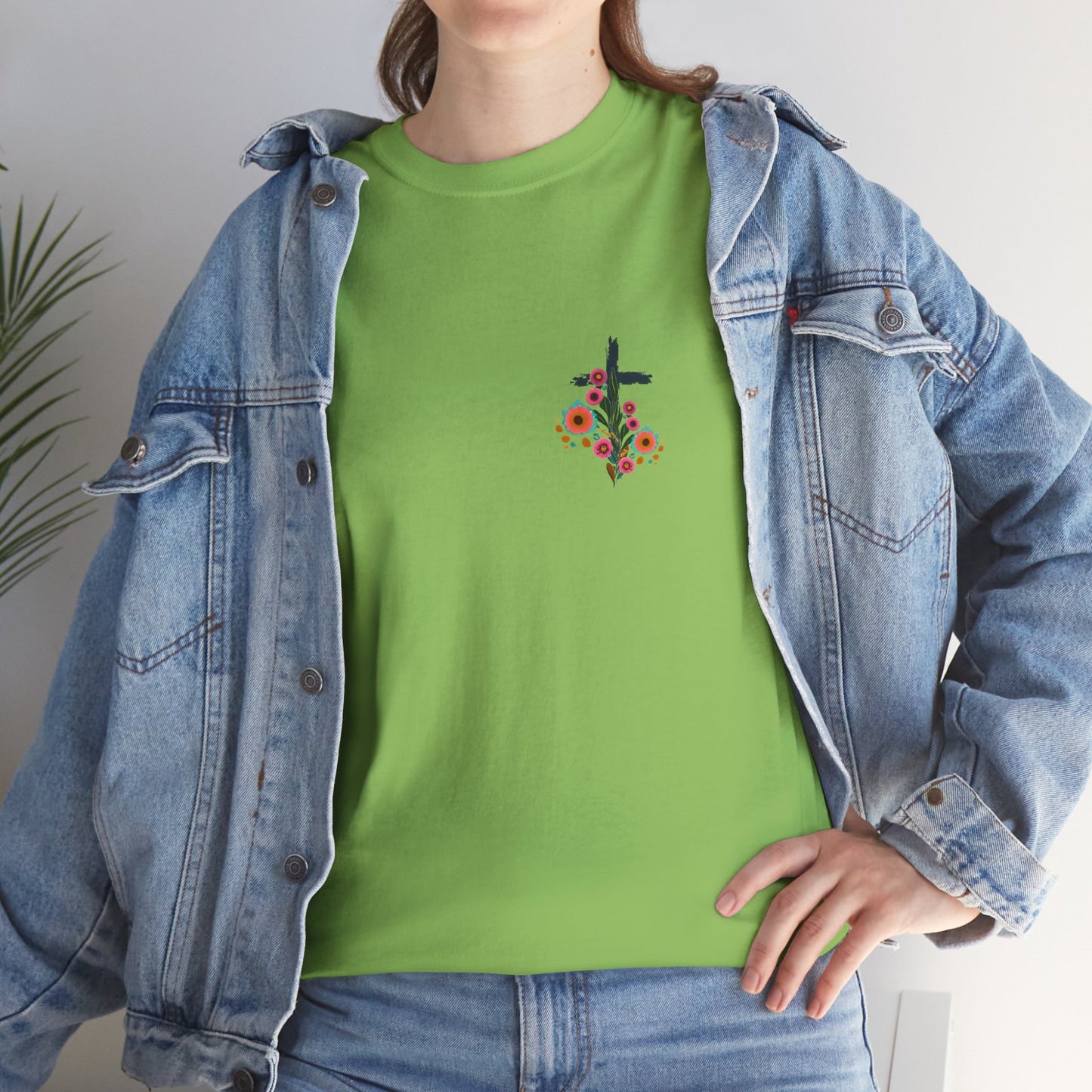 Inspirational Floral Unisex Heavy Cotton Tee - "It Is Finished"