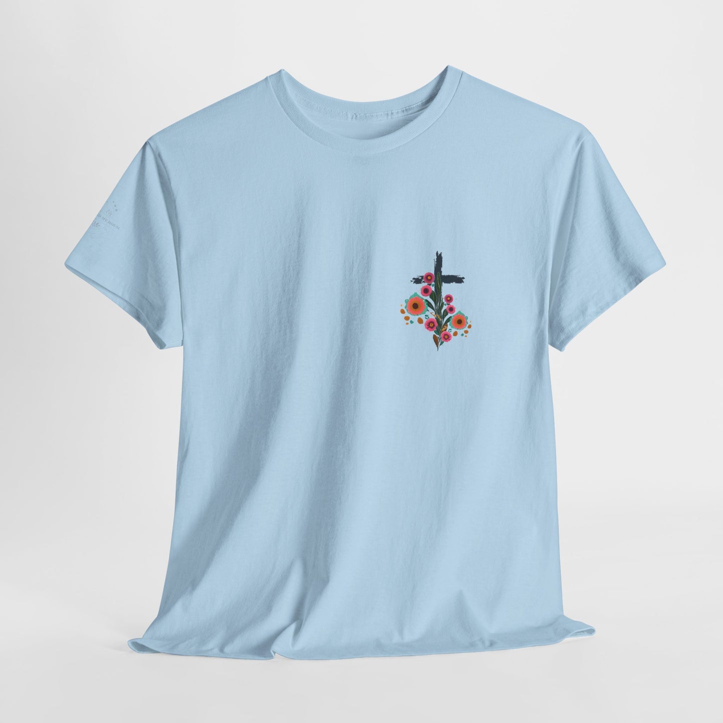 Inspirational Floral Unisex Heavy Cotton Tee - "It Is Finished"