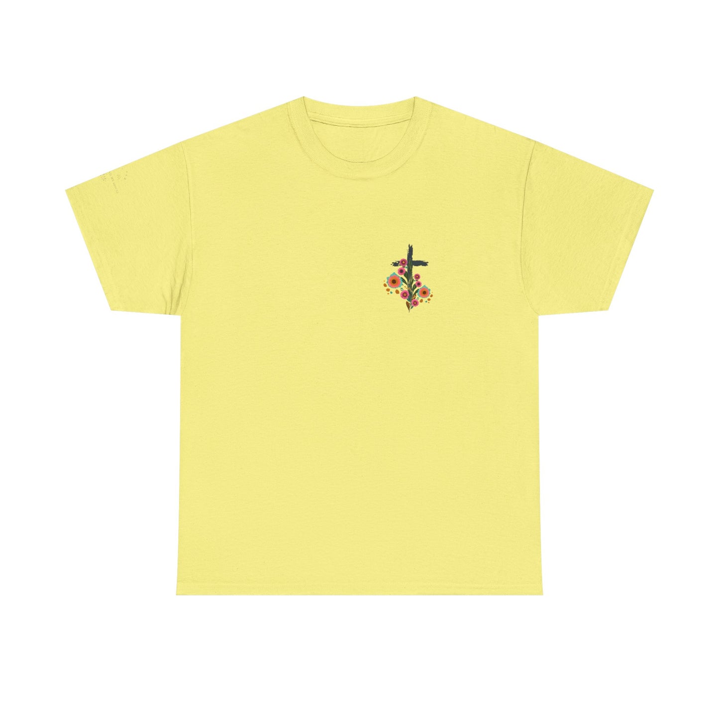 Inspirational Floral Unisex Heavy Cotton Tee - "It Is Finished"