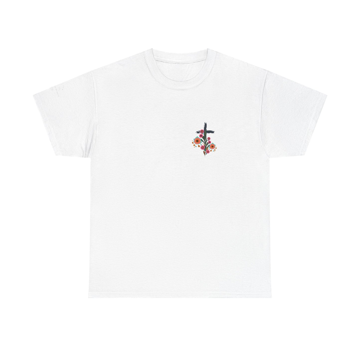 Inspirational Floral Unisex Heavy Cotton Tee - "It Is Finished"