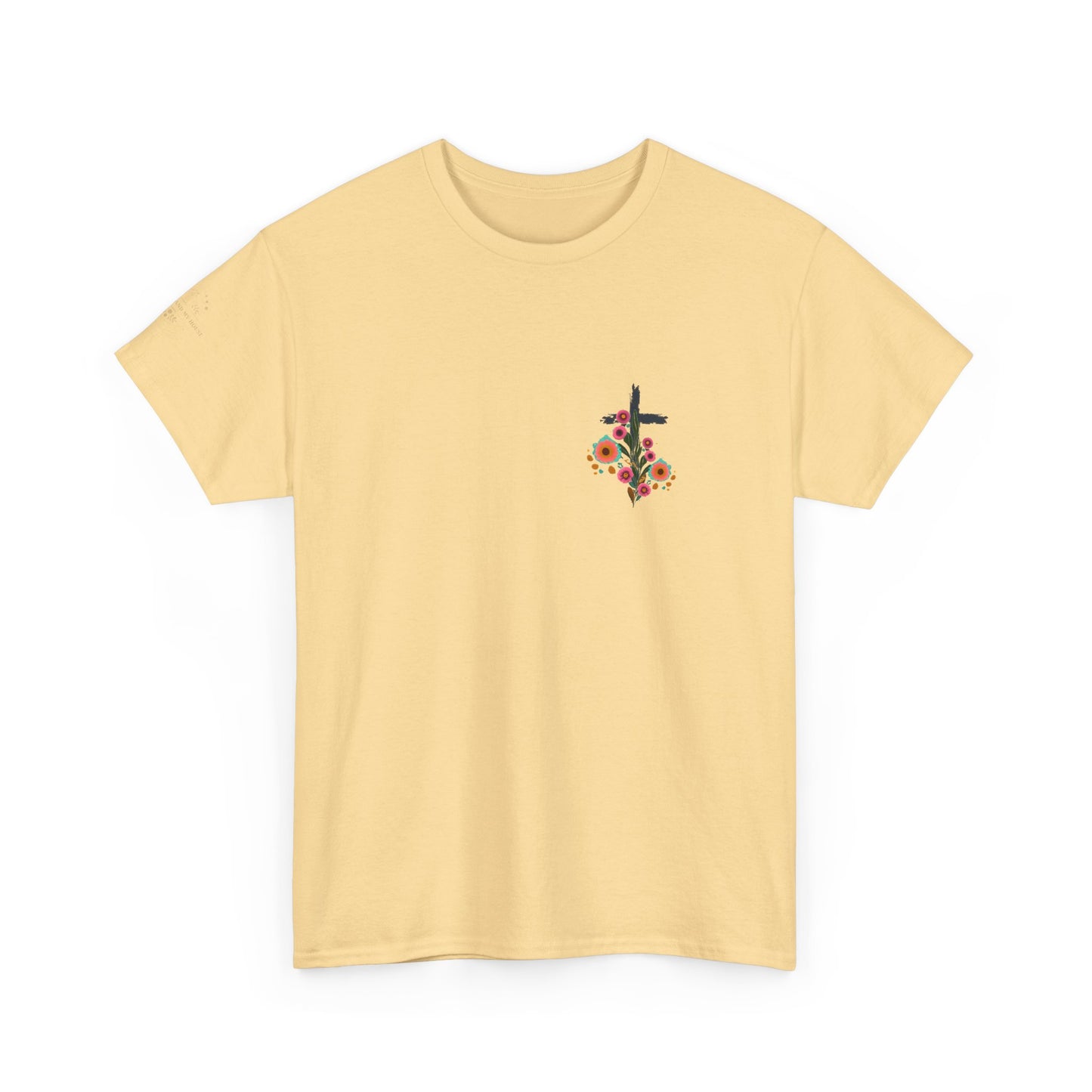 Inspirational Floral Unisex Heavy Cotton Tee - "It Is Finished"