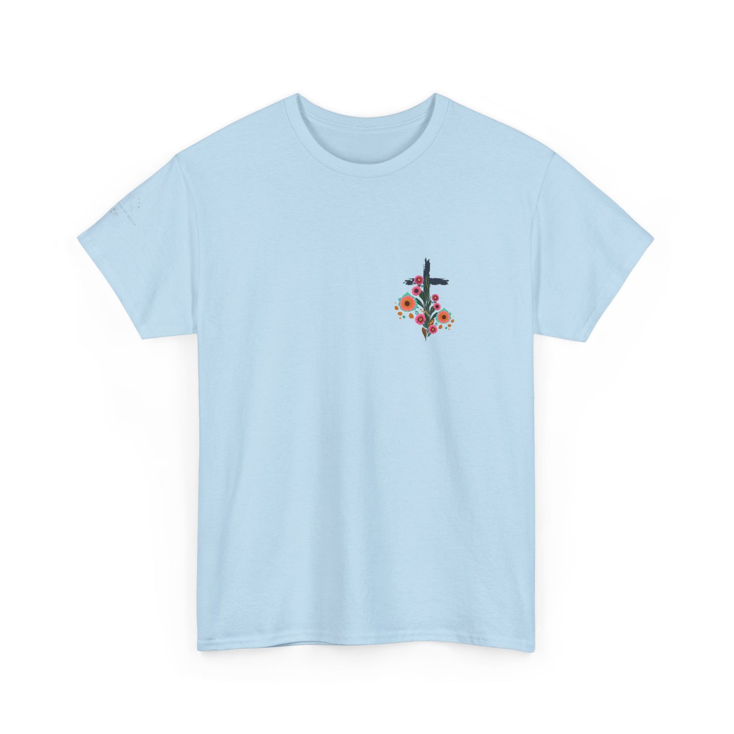Inspirational Floral Unisex Heavy Cotton Tee - "It Is Finished"
