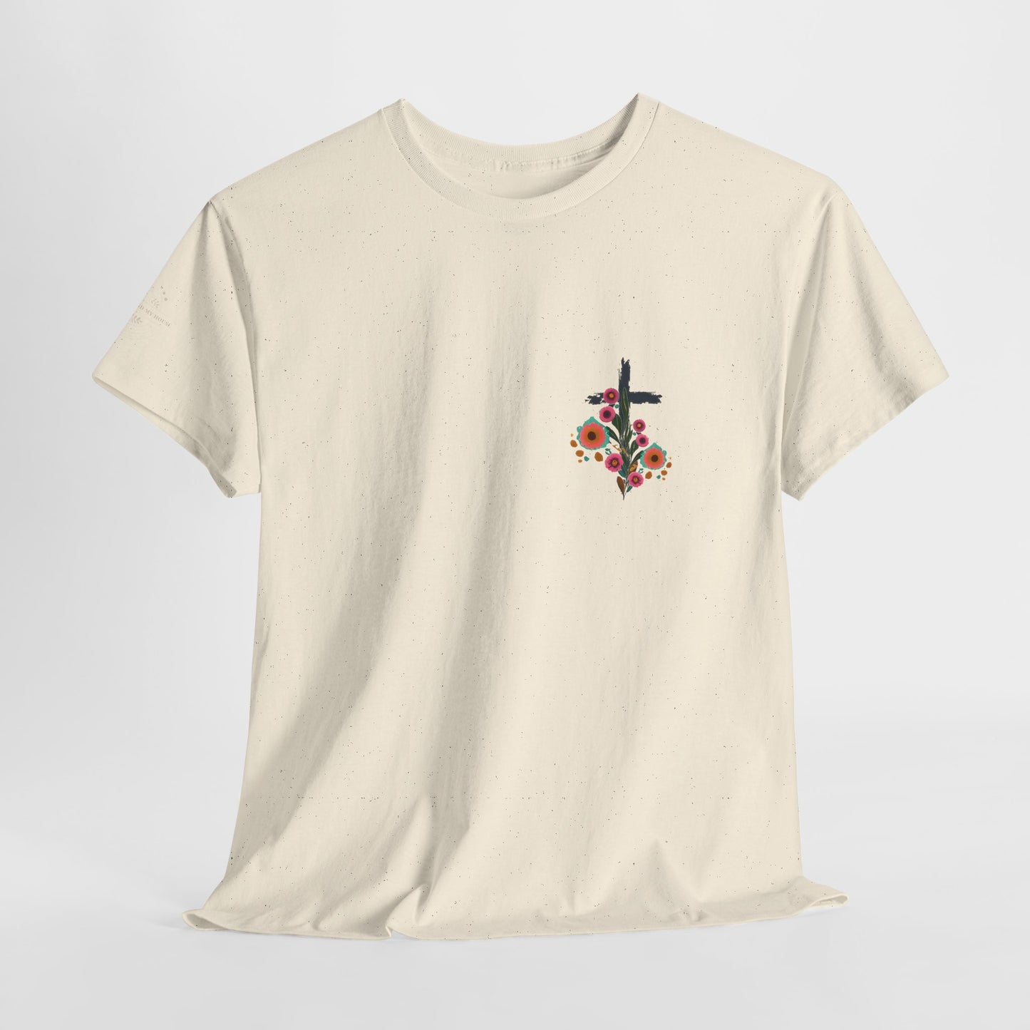 Inspirational Floral Unisex Heavy Cotton Tee - "It Is Finished"