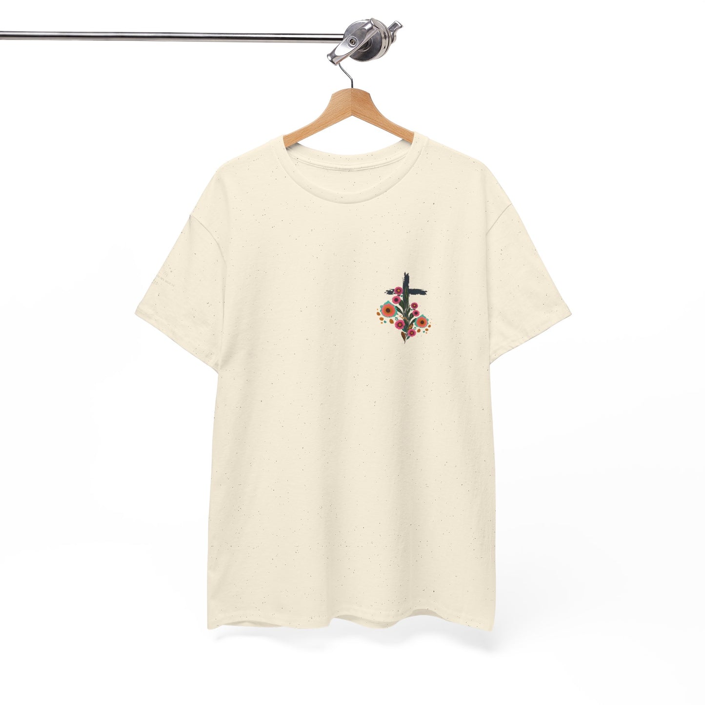 Inspirational Floral Unisex Heavy Cotton Tee - "It Is Finished"