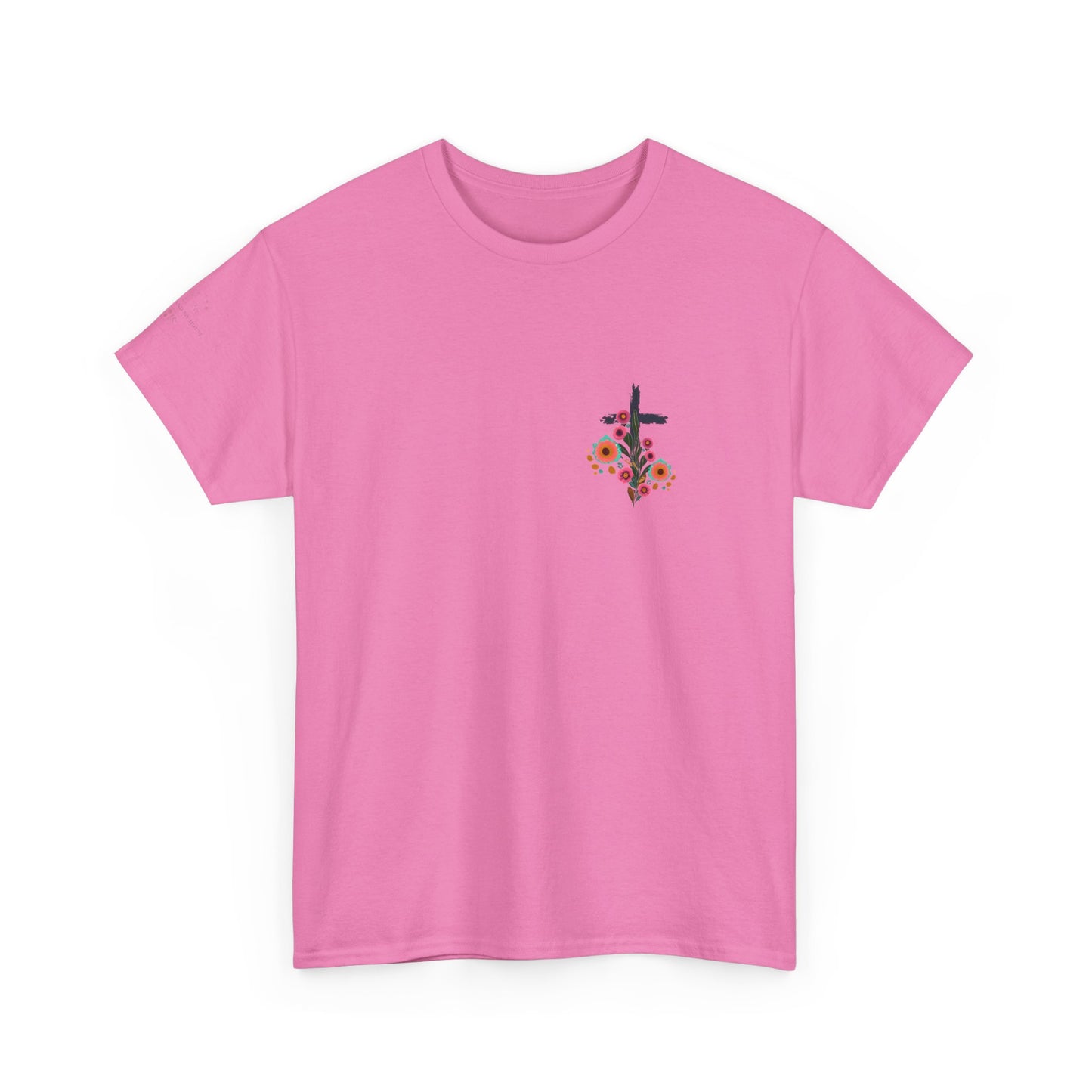 Inspirational Floral Unisex Heavy Cotton Tee - "It Is Finished"