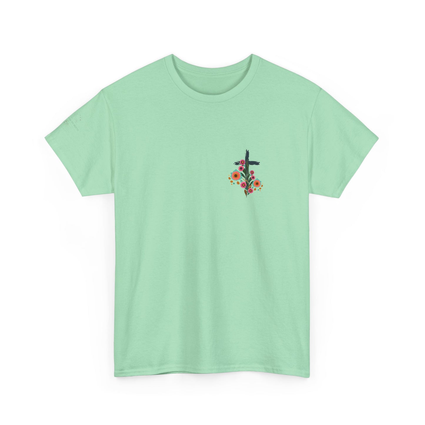 Inspirational Floral Unisex Heavy Cotton Tee - "It Is Finished"