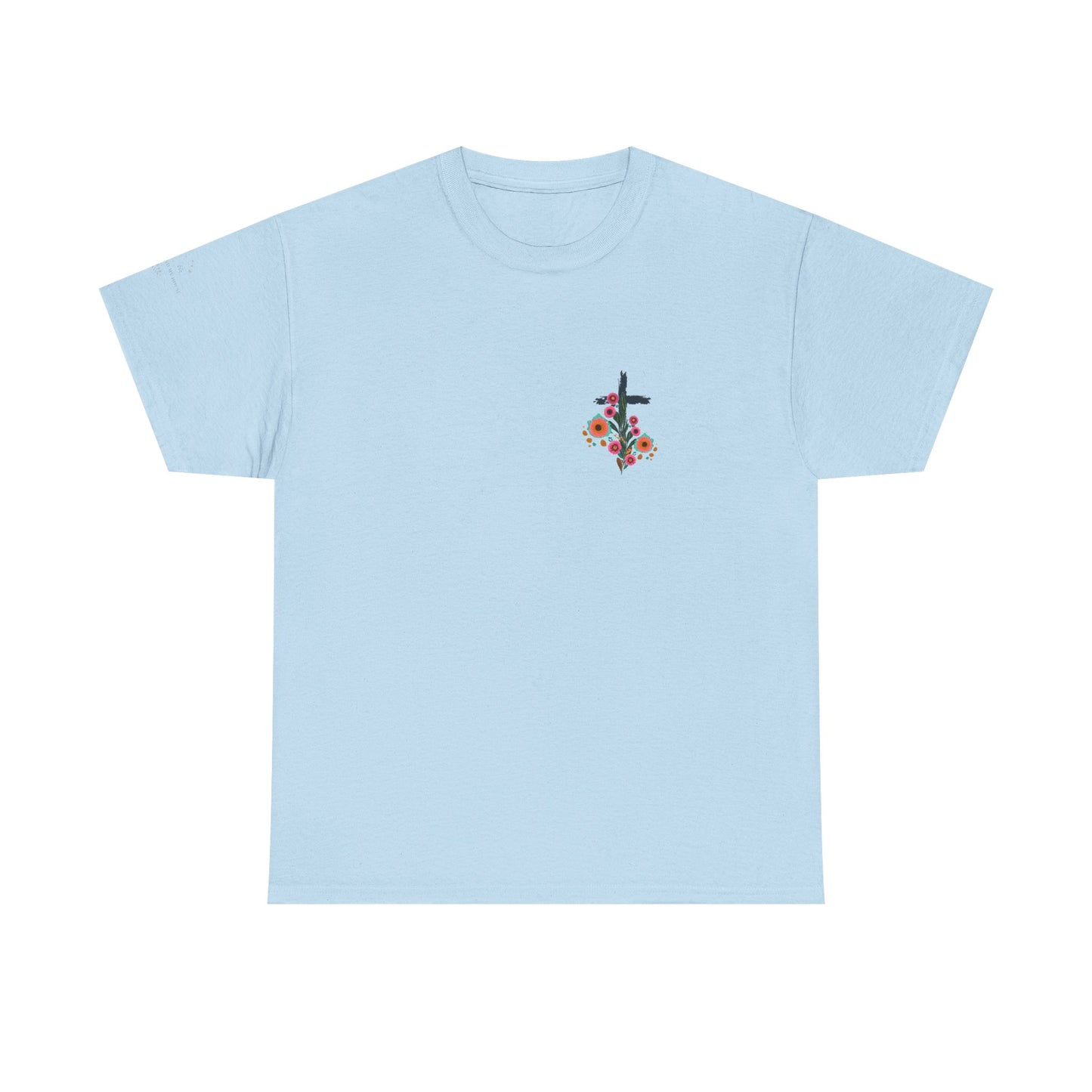 Inspirational Floral Unisex Heavy Cotton Tee - "It Is Finished"