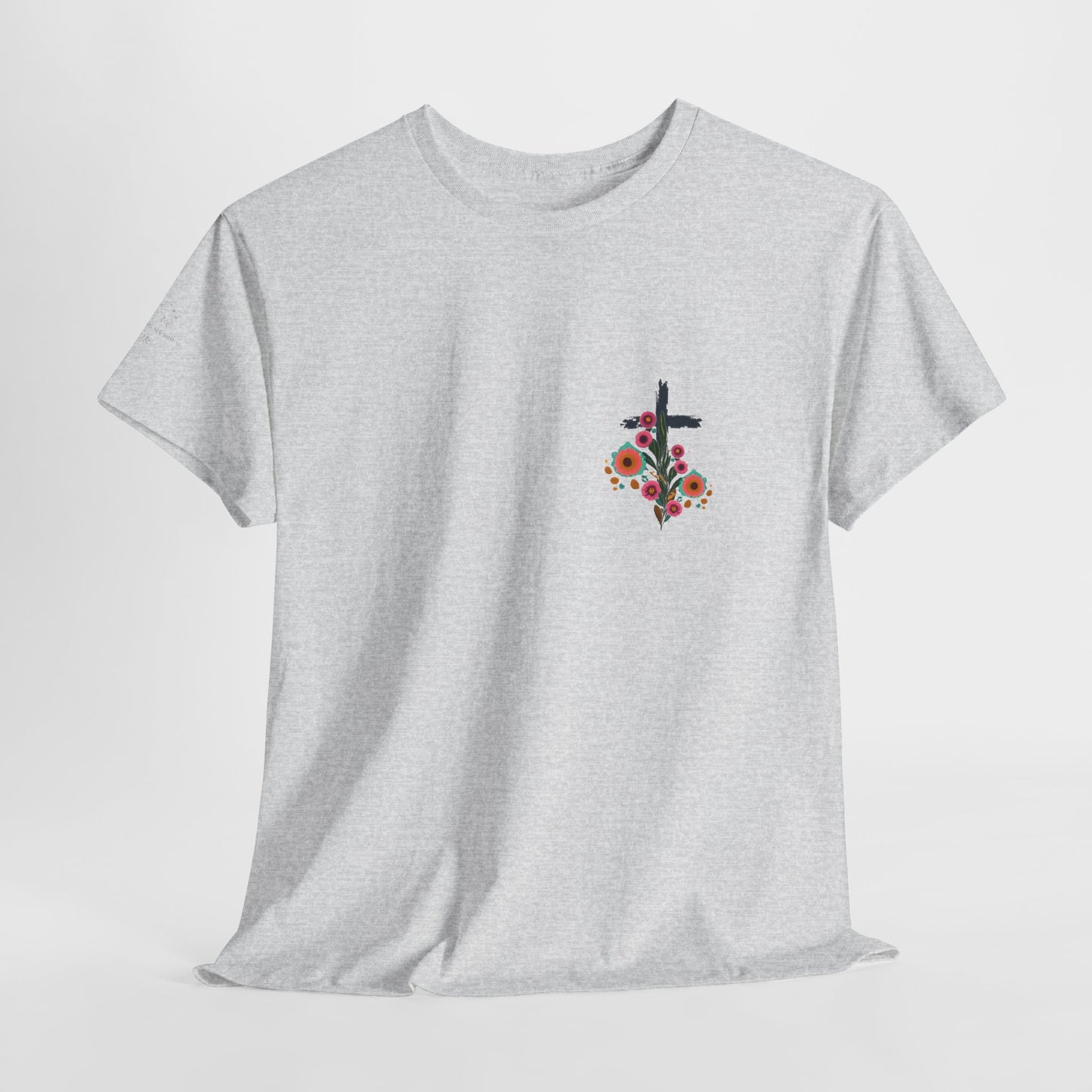 Inspirational Floral Unisex Heavy Cotton Tee - "It Is Finished"