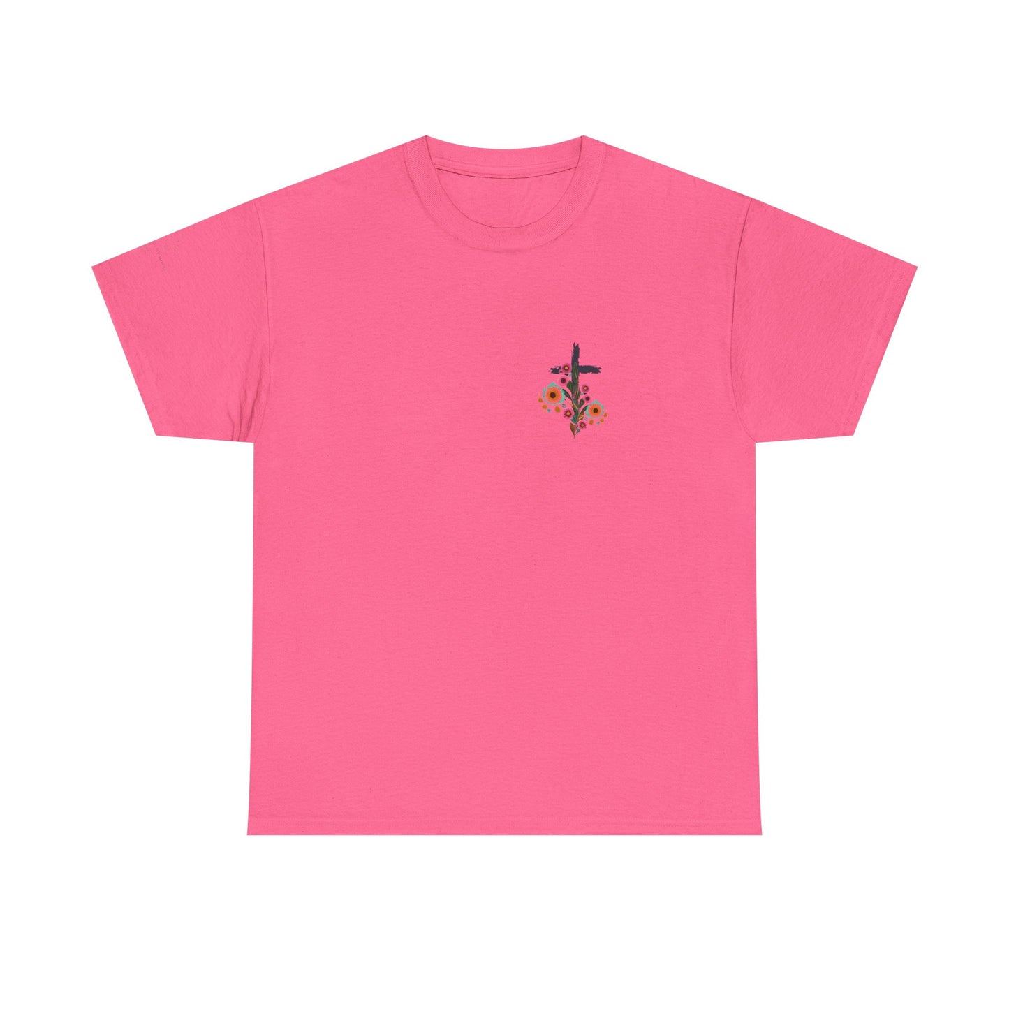 Inspirational Floral Unisex Heavy Cotton Tee - "It Is Finished"