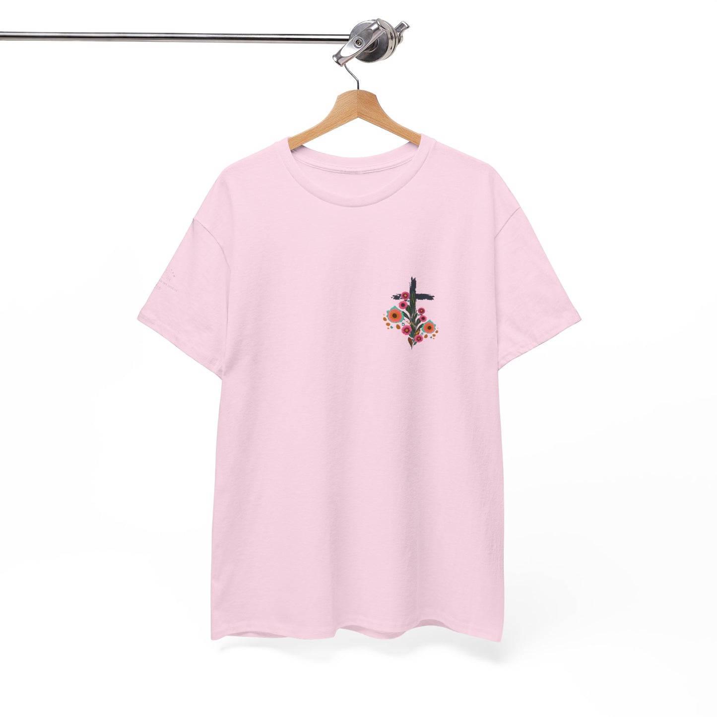 Inspirational Floral Unisex Heavy Cotton Tee - "It Is Finished"