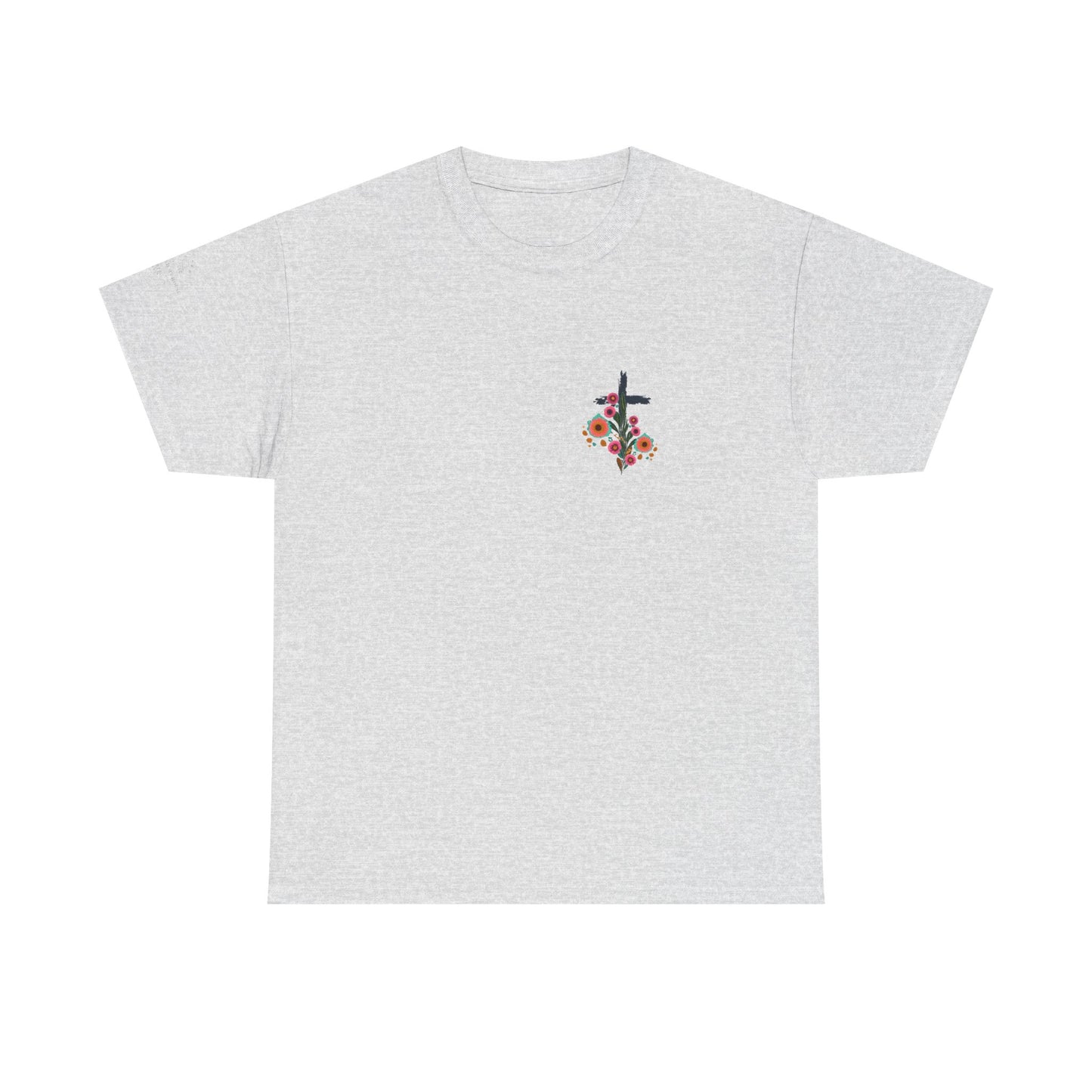 Inspirational Floral Unisex Heavy Cotton Tee - "It Is Finished"