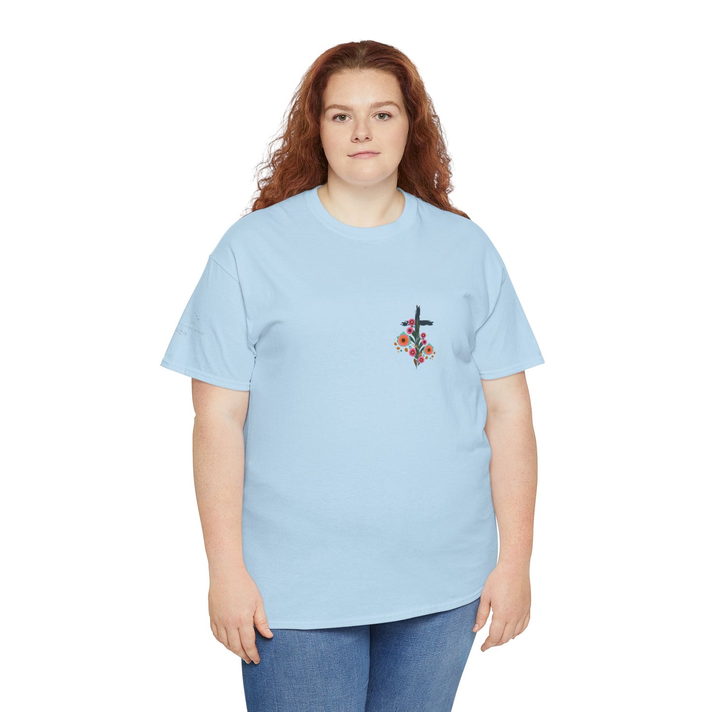 Inspirational Floral Unisex Heavy Cotton Tee - "It Is Finished"