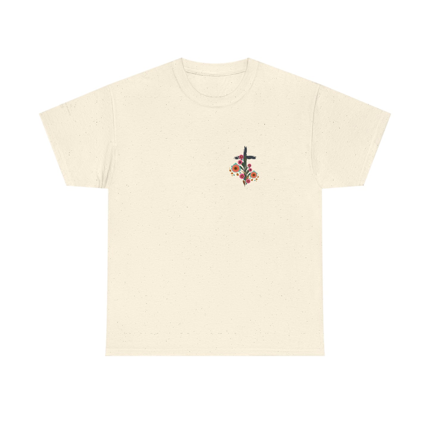 Inspirational Floral Unisex Heavy Cotton Tee - "It Is Finished"