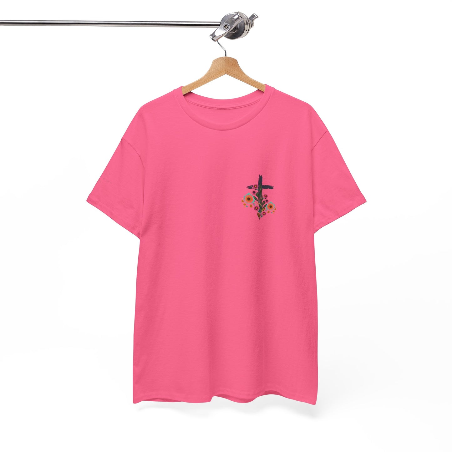 Inspirational Floral Unisex Heavy Cotton Tee - "It Is Finished"
