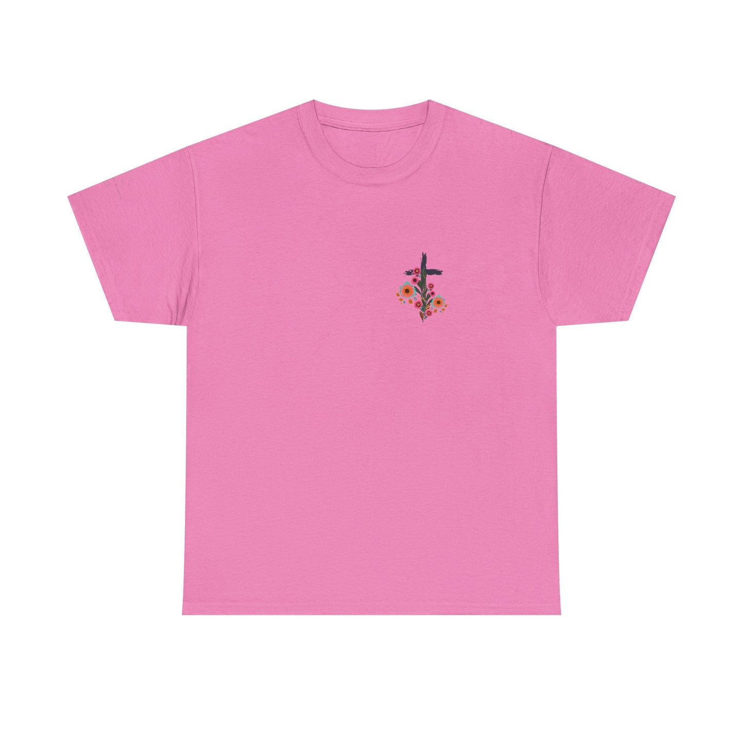 Inspirational Floral Unisex Heavy Cotton Tee - "It Is Finished"
