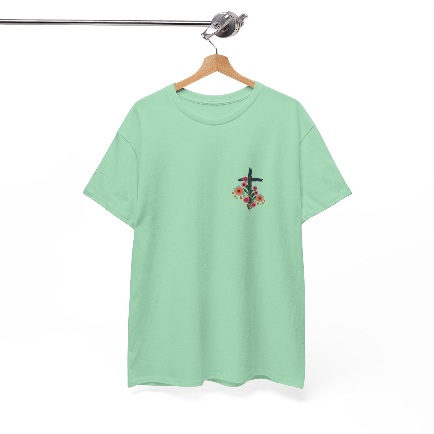 Inspirational Floral Unisex Heavy Cotton Tee - "It Is Finished"
