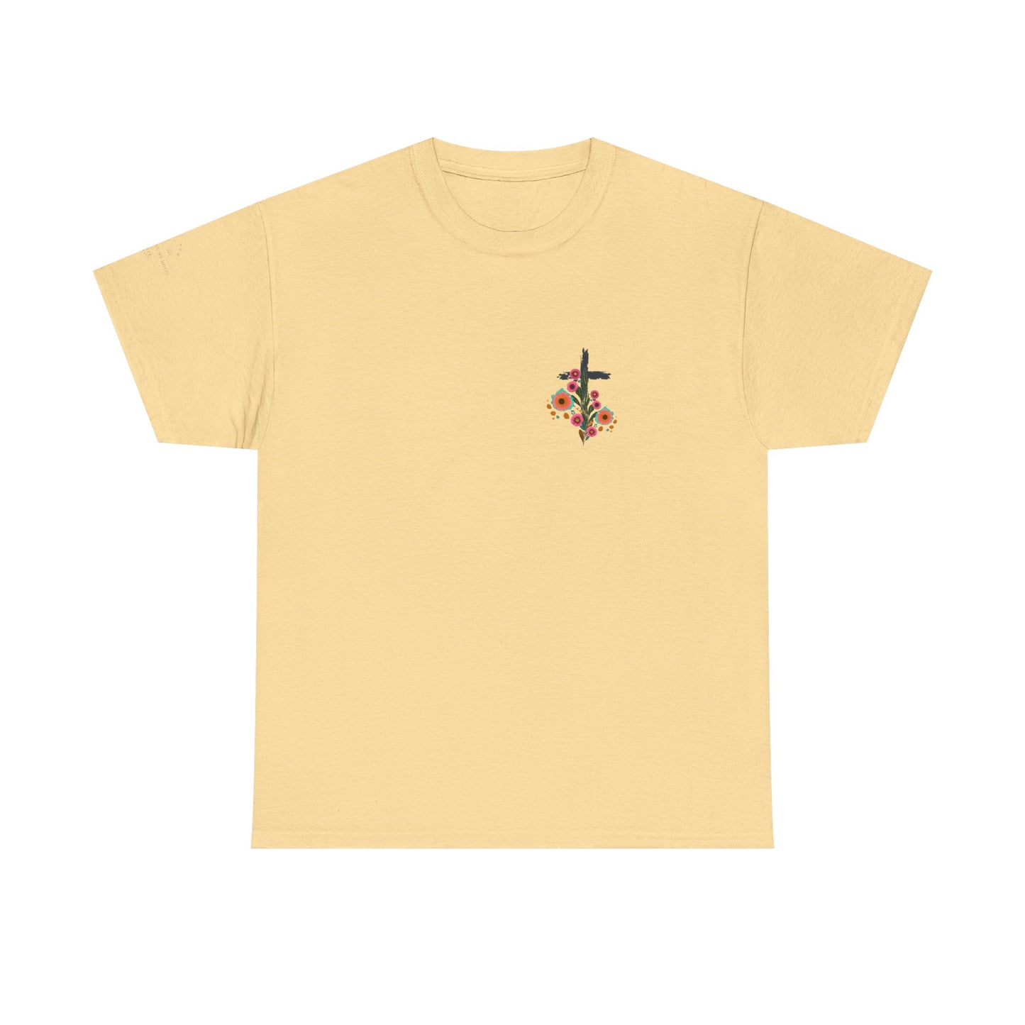 Inspirational Floral Unisex Heavy Cotton Tee - "It Is Finished"