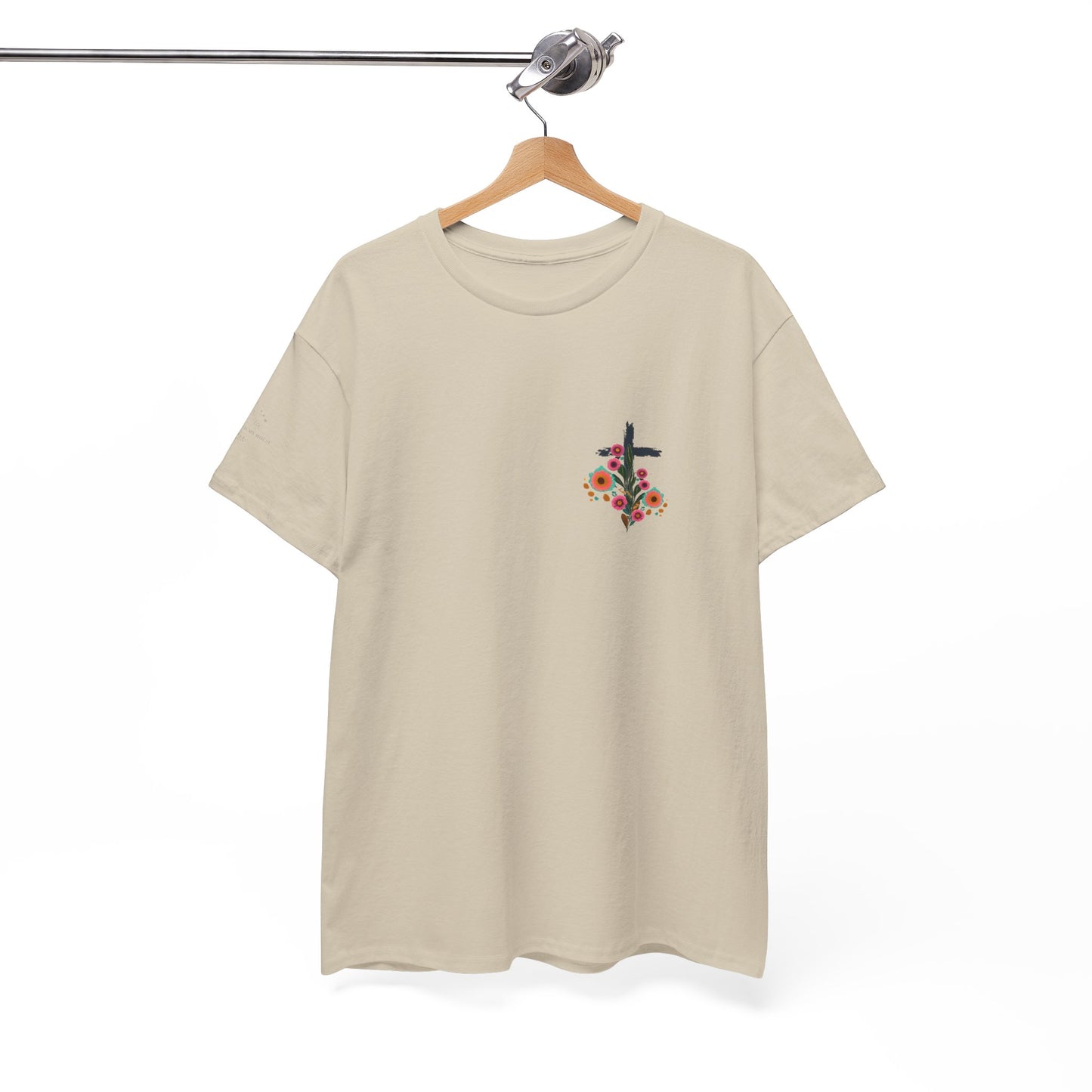 Inspirational Floral Unisex Heavy Cotton Tee - "It Is Finished"