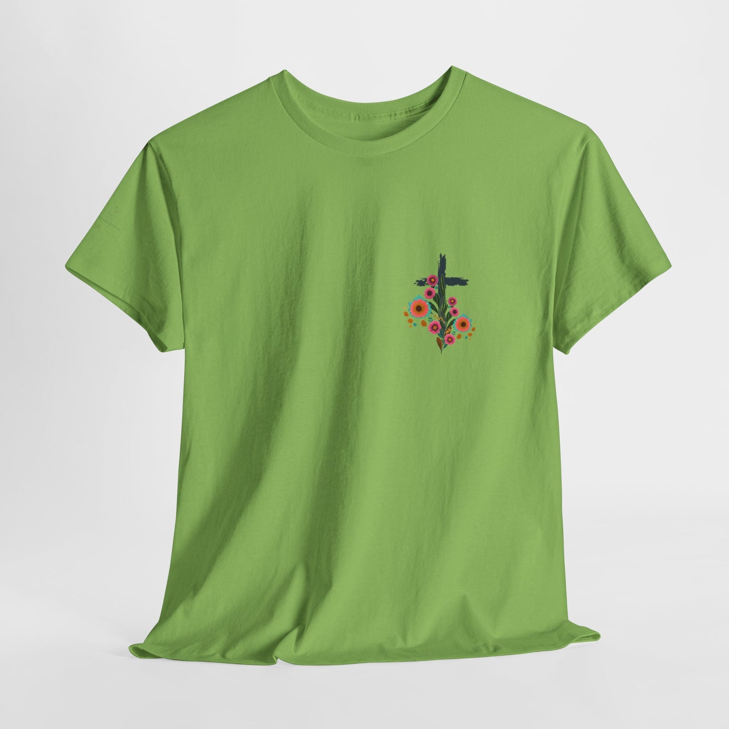 Inspirational Floral Unisex Heavy Cotton Tee - "It Is Finished"