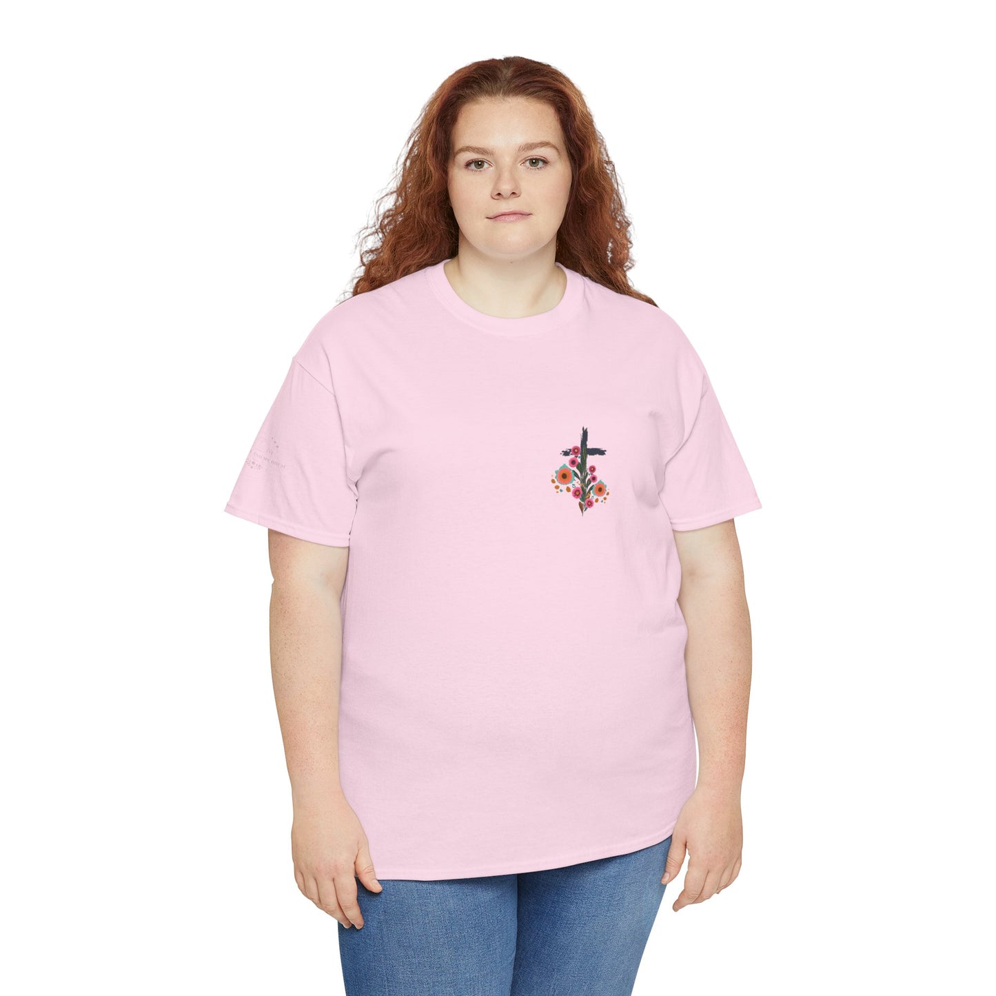 Inspirational Floral Unisex Heavy Cotton Tee - "It Is Finished"
