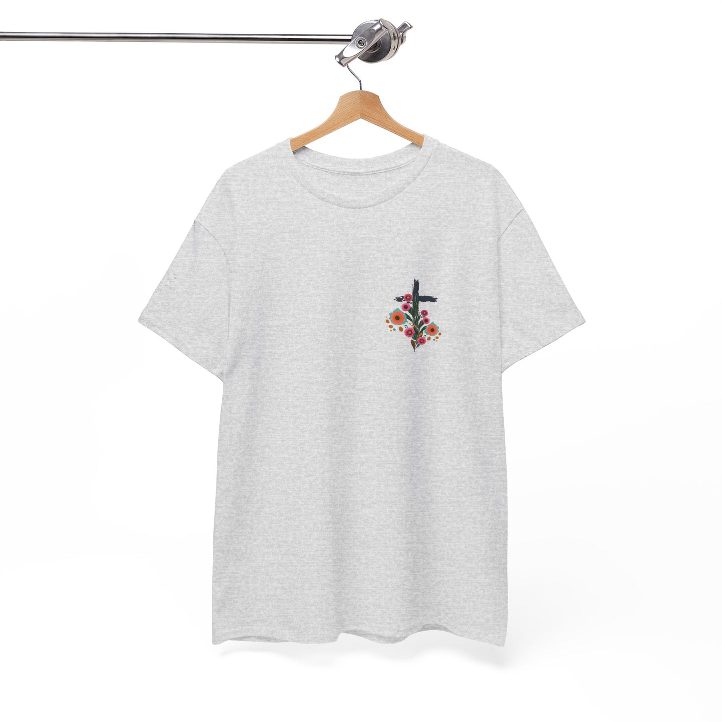 Inspirational Floral Unisex Heavy Cotton Tee - "It Is Finished"