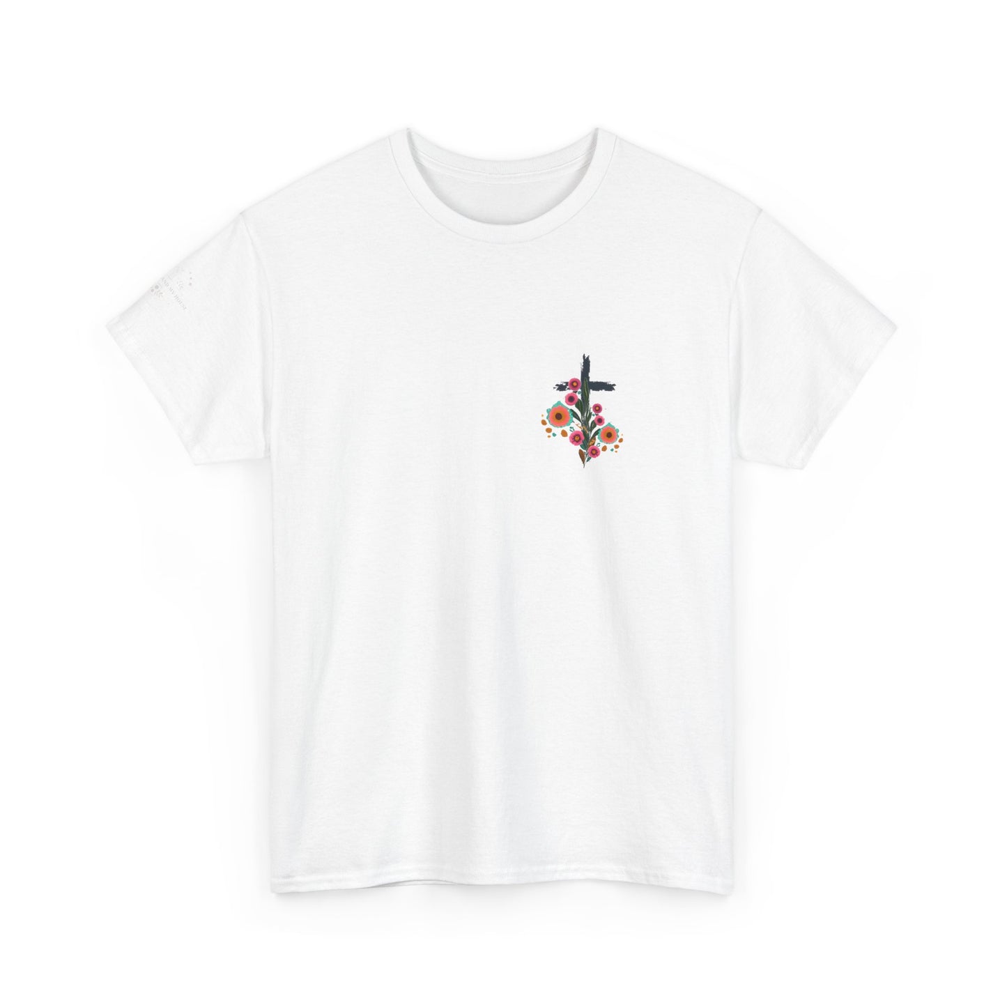 Inspirational Floral Unisex Heavy Cotton Tee - "It Is Finished"