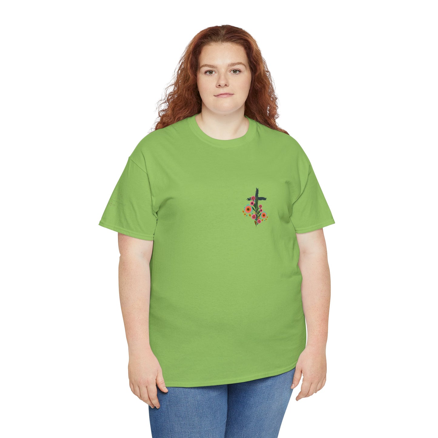 Inspirational Floral Unisex Heavy Cotton Tee - "It Is Finished"