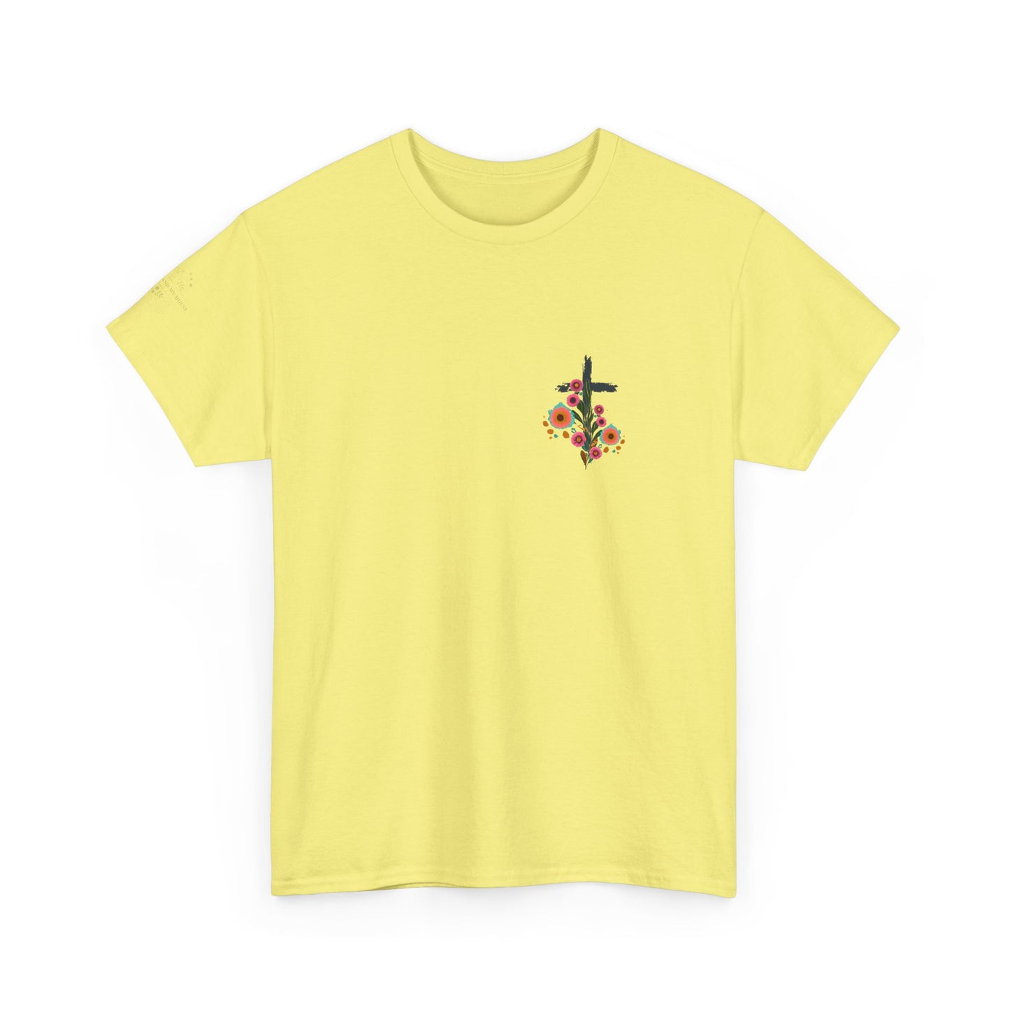 Inspirational Floral Unisex Heavy Cotton Tee - "It Is Finished"