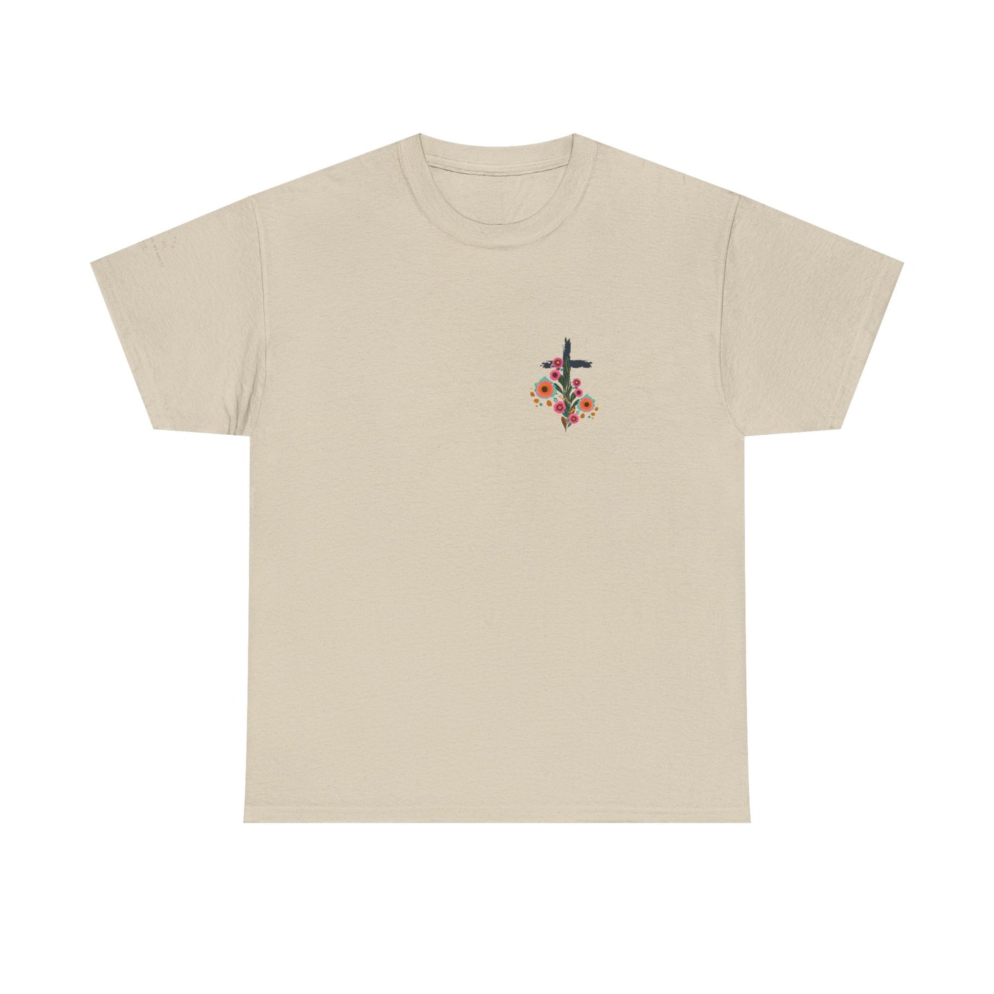 Inspirational Floral Unisex Heavy Cotton Tee - "It Is Finished"