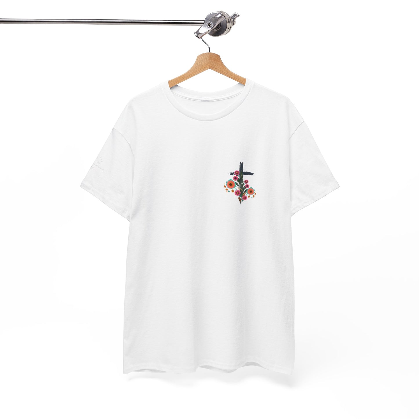 Inspirational Floral Unisex Heavy Cotton Tee - "It Is Finished"