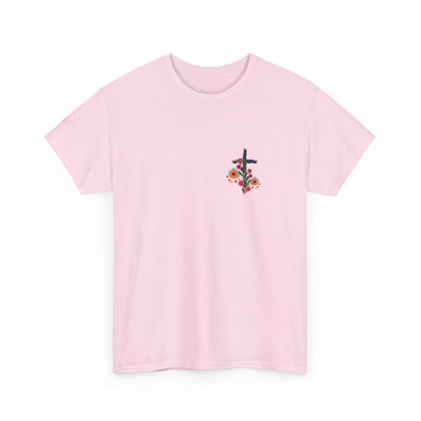 Inspirational Floral Unisex Heavy Cotton Tee - "It Is Finished"