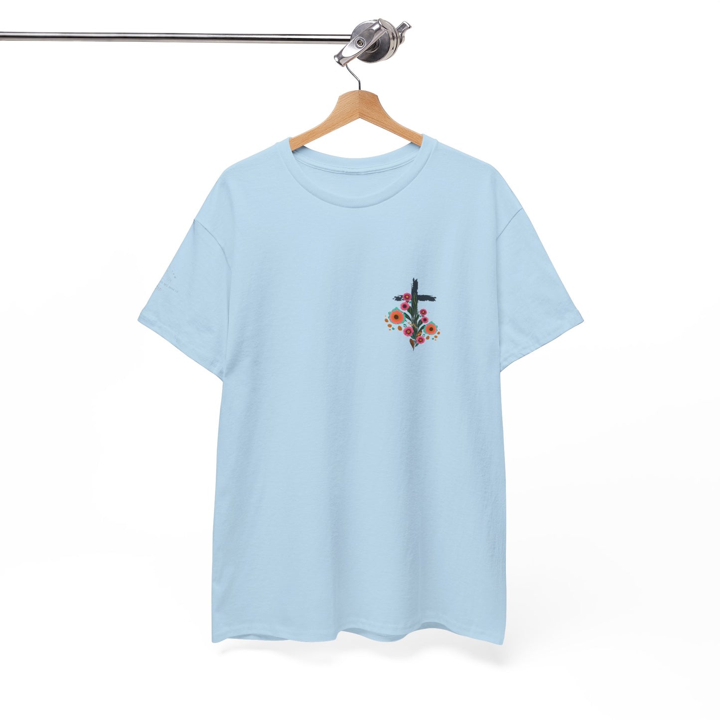 Inspirational Floral Unisex Heavy Cotton Tee - "It Is Finished"