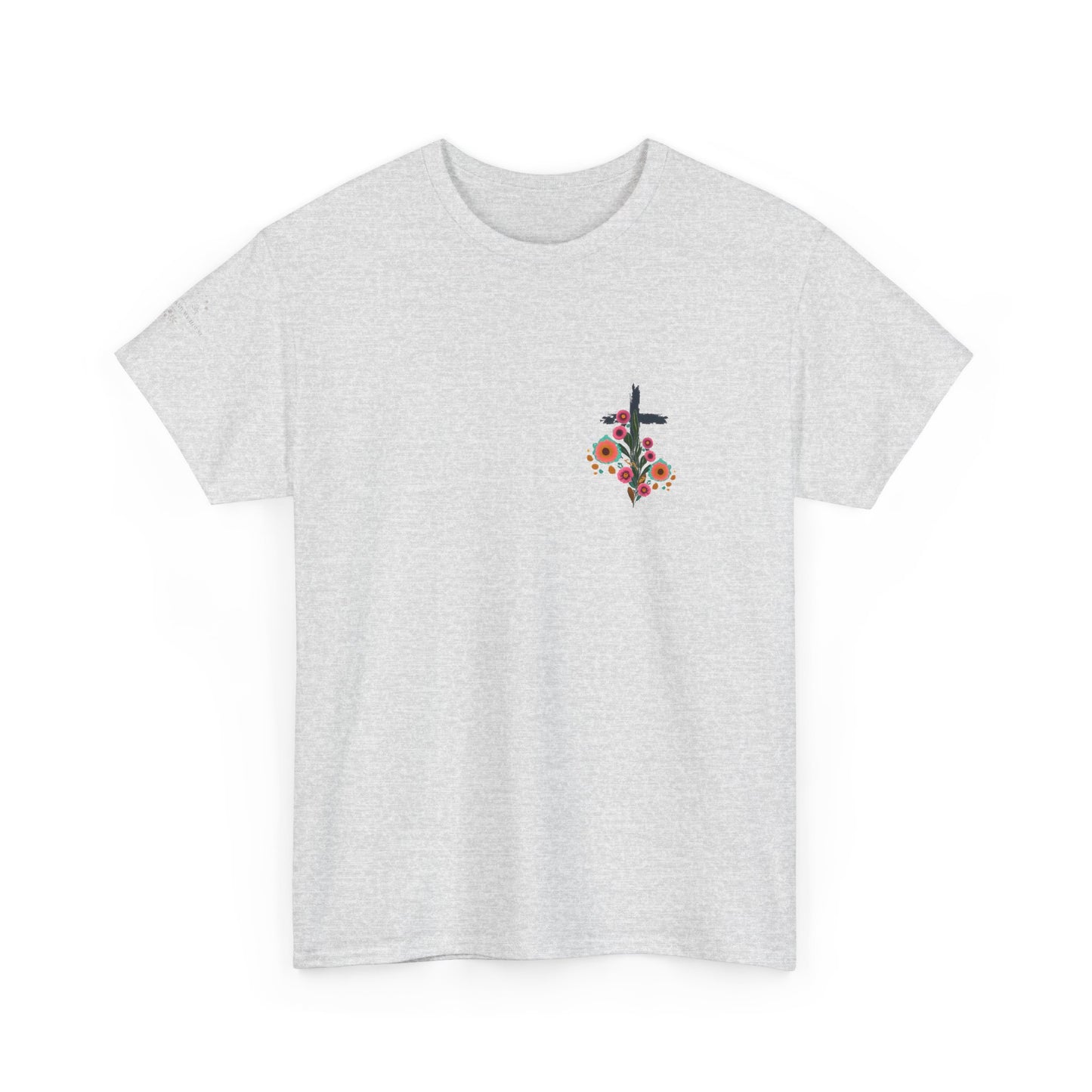 Inspirational Floral Unisex Heavy Cotton Tee - "It Is Finished"