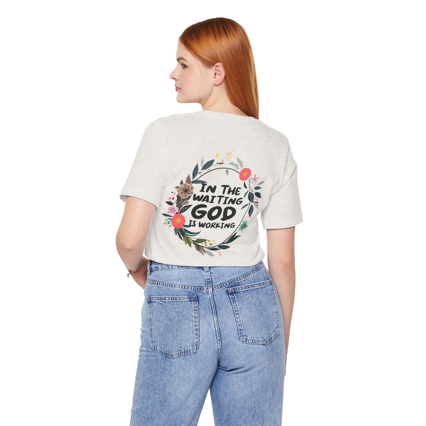 Floral Inspirational Tee - 'In The Waiting God is Working'