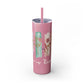 Floral Inspirational Skinny Tumbler with Straw - 20oz - Perfect for Gifts & Daily Use