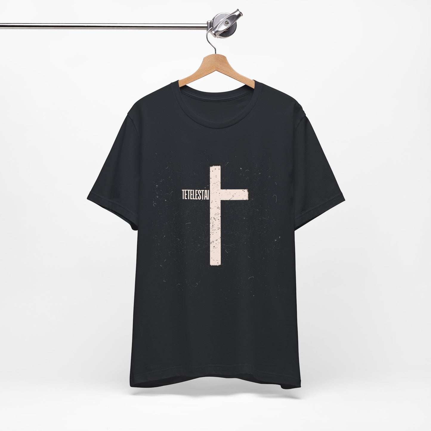 "Tetelestai" Distressed Cross Tee – Faith Worn Boldly