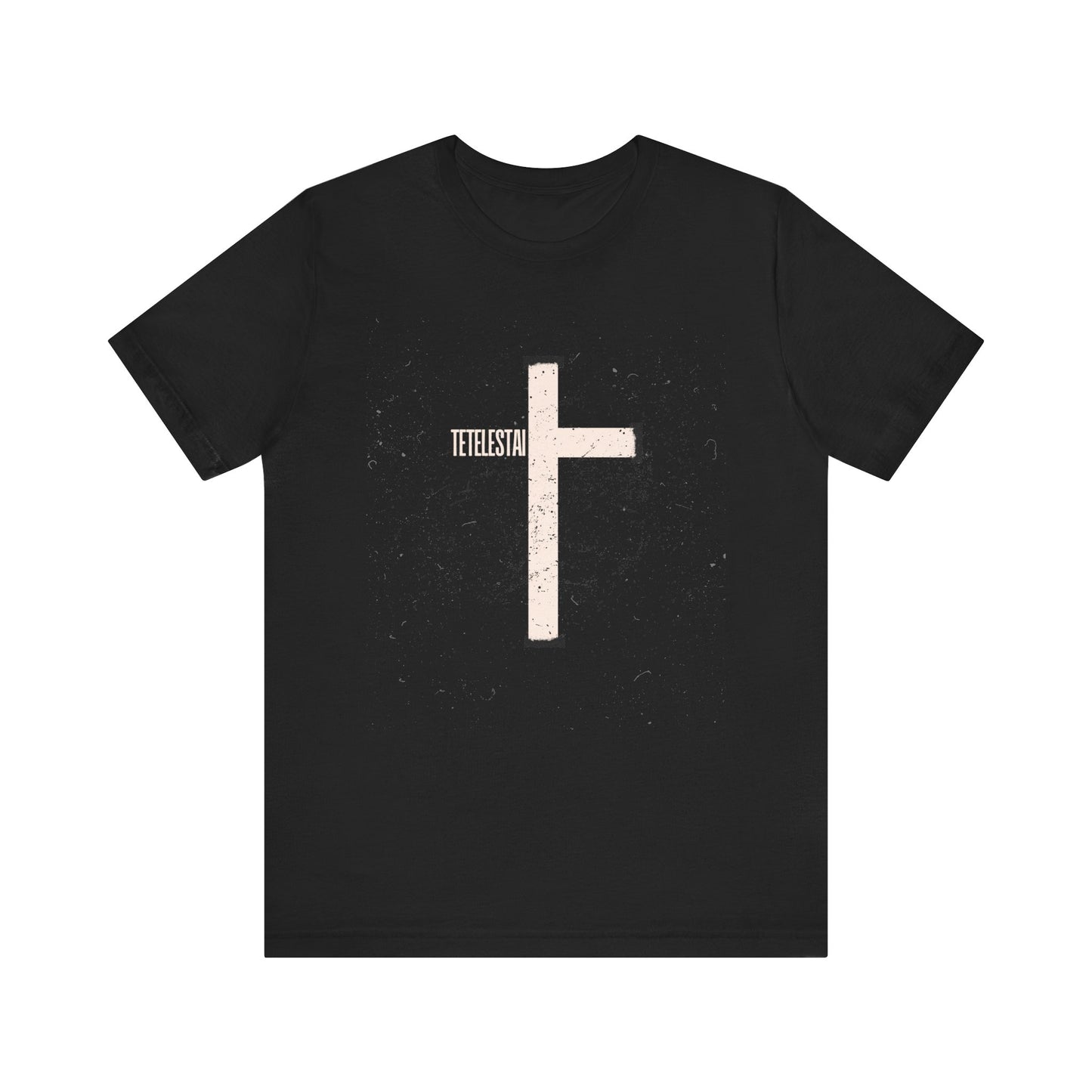 "Tetelestai" Distressed Cross Tee – Faith Worn Boldly