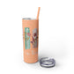 Floral Inspirational Skinny Tumbler with Straw - 20oz - Perfect for Gifts & Daily Use