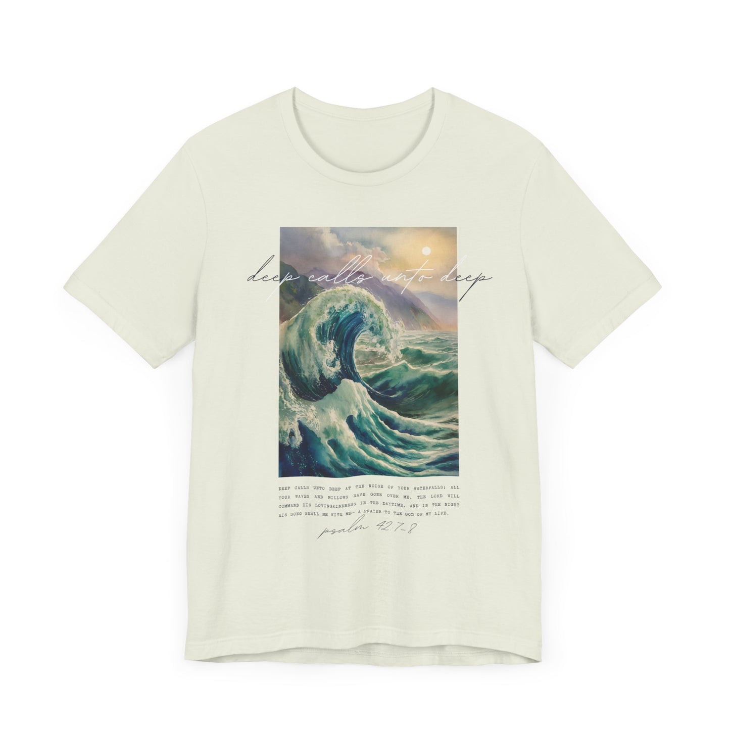 Ocean Wave Inspirational Unisex Jersey Tee - Deep Calls Unto Deep