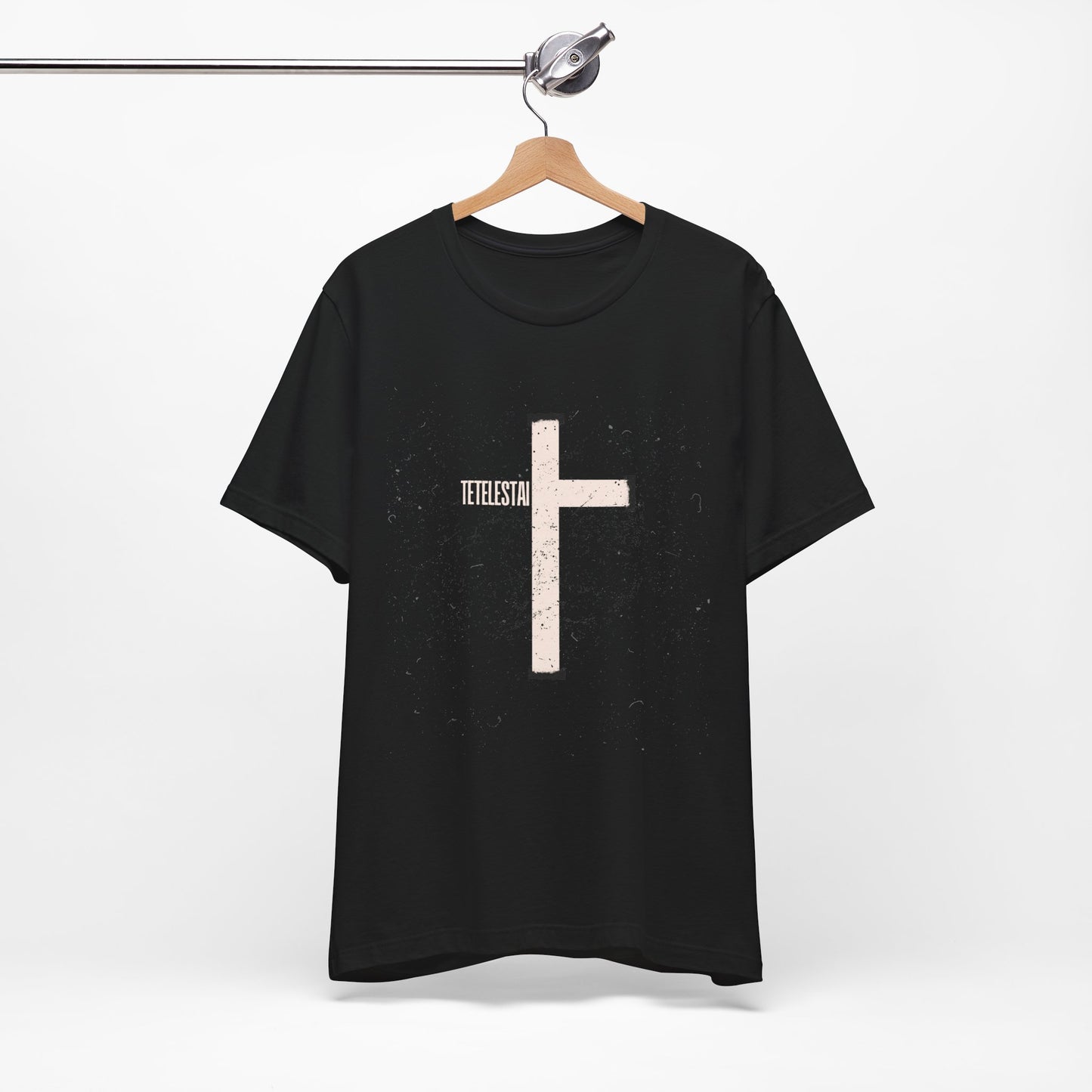 "Tetelestai" Distressed Cross Tee – Faith Worn Boldly
