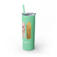 Floral Inspirational Skinny Tumbler with Straw - 20oz - Perfect for Gifts & Daily Use