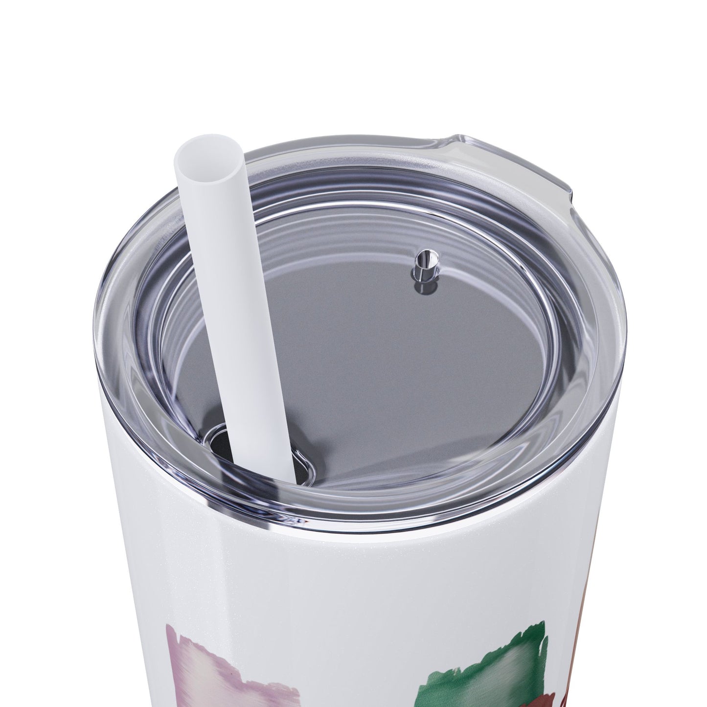 Floral Inspirational Skinny Tumbler with Straw - 20oz - Perfect for Gifts & Daily Use