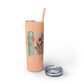 Floral Inspirational Skinny Tumbler with Straw - 20oz - Perfect for Gifts & Daily Use