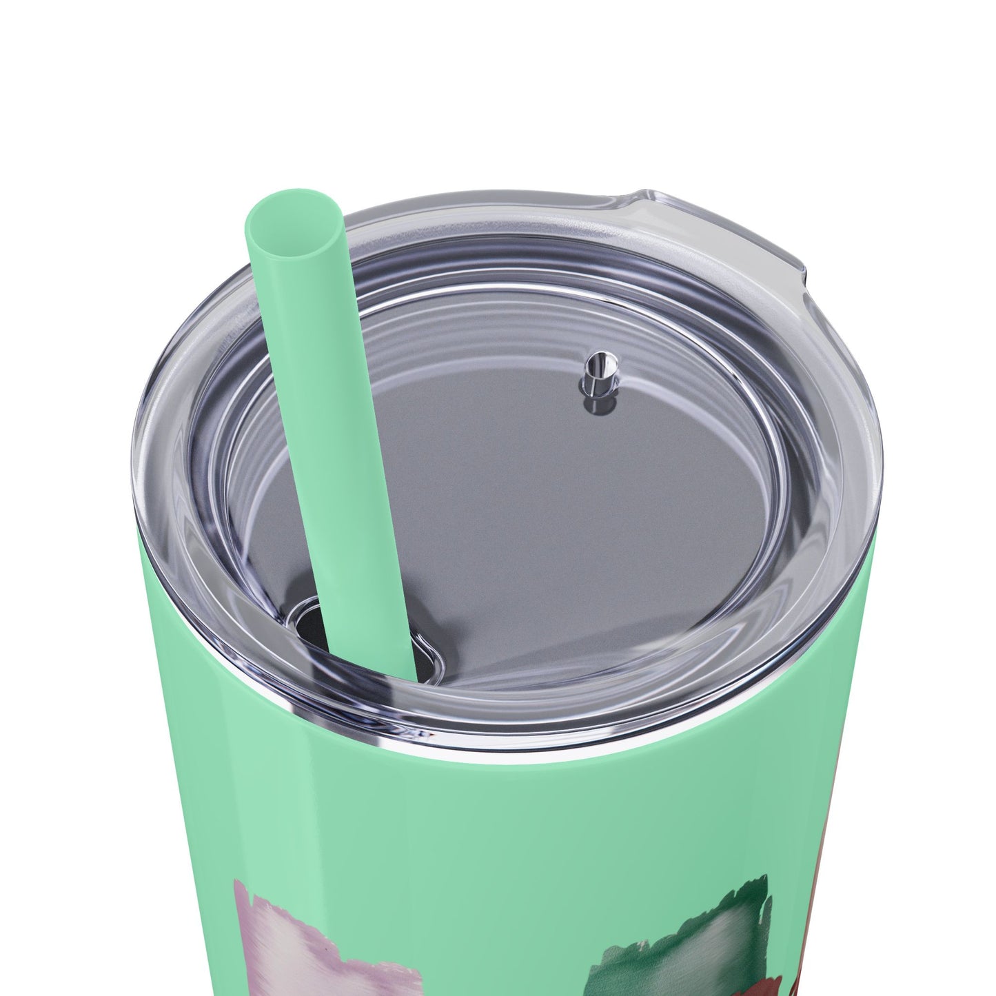 Floral Inspirational Skinny Tumbler with Straw - 20oz - Perfect for Gifts & Daily Use